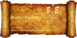 Budai Eszter névjegykártya